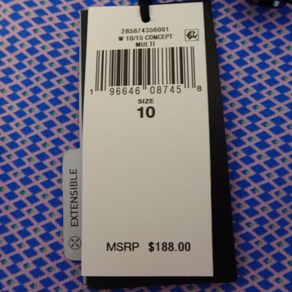 RLX Ralph Lauren Golf Pants Women's Size 10 Blue Diamond Print Stretch - Picture 9 of 11